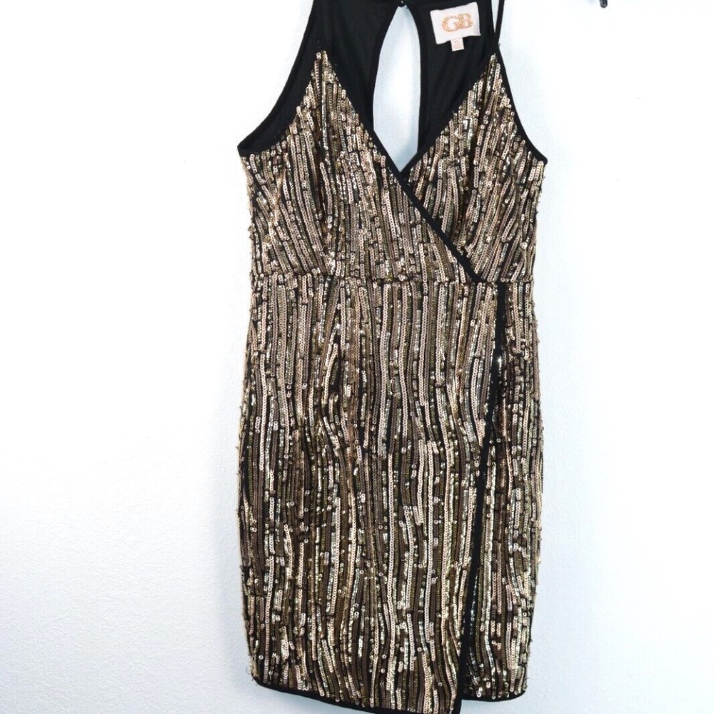 Gianni Bini Black Gold Sequin Dress